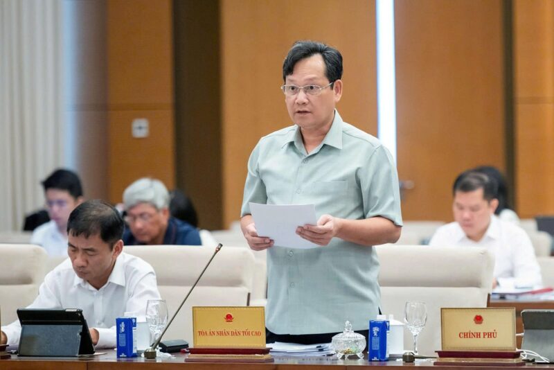 Phó Chánh án Tòa án nhân dân tối cao Nguyễn Văn Tiến. Ảnh: Media Quốc hội