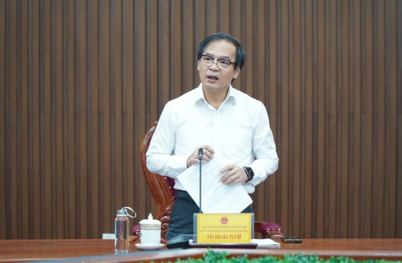 Ông Tô Hoài Nam, Phó Chủ tịch Thường trực kiêm Tổng Thư ký Hiệp hội Doanh nghiệp nhỏ và vừa Việt Nam, Ủy viên Ban Chỉ đạo TĐTKT năm 2026 Trung ương phát biểu chỉ đạo tại buổi làm việc.
