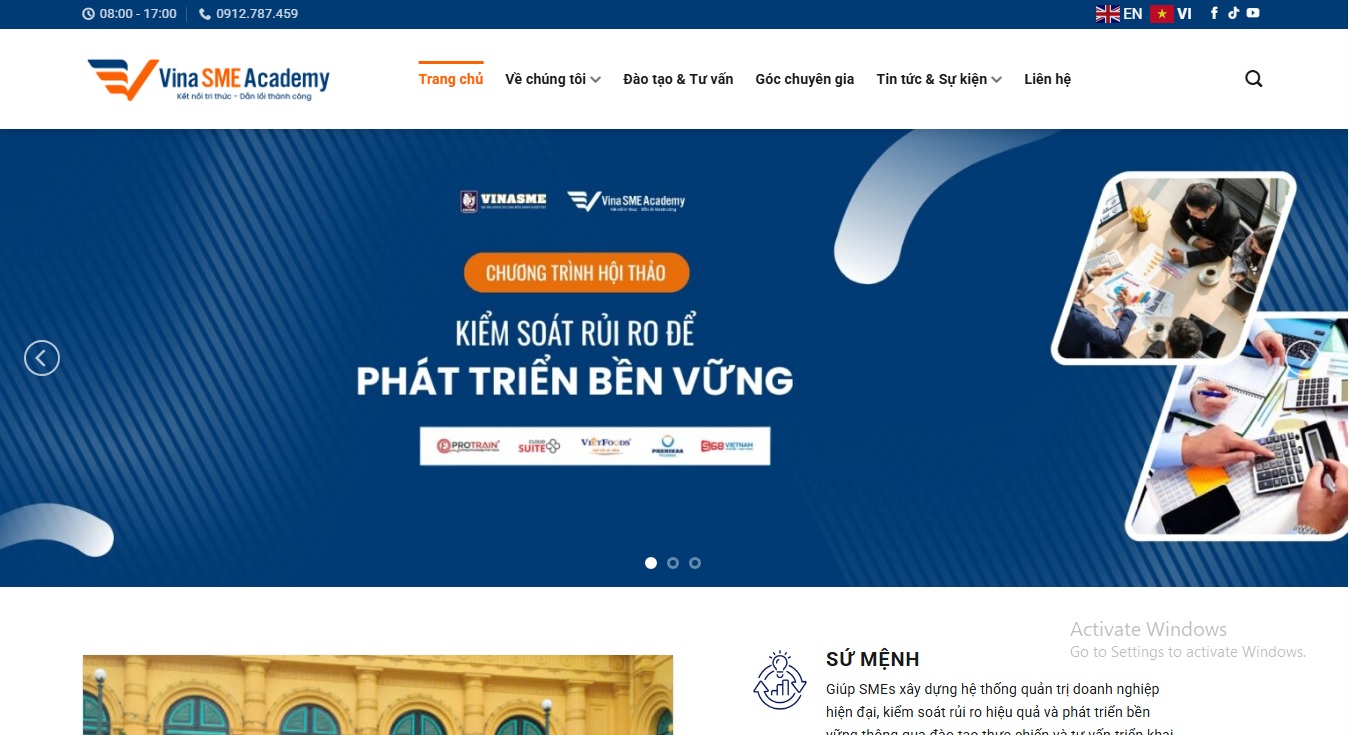 Trang Website chính thức Trung tâm Đào tạo & Tư vấn Doanh nghiệp
